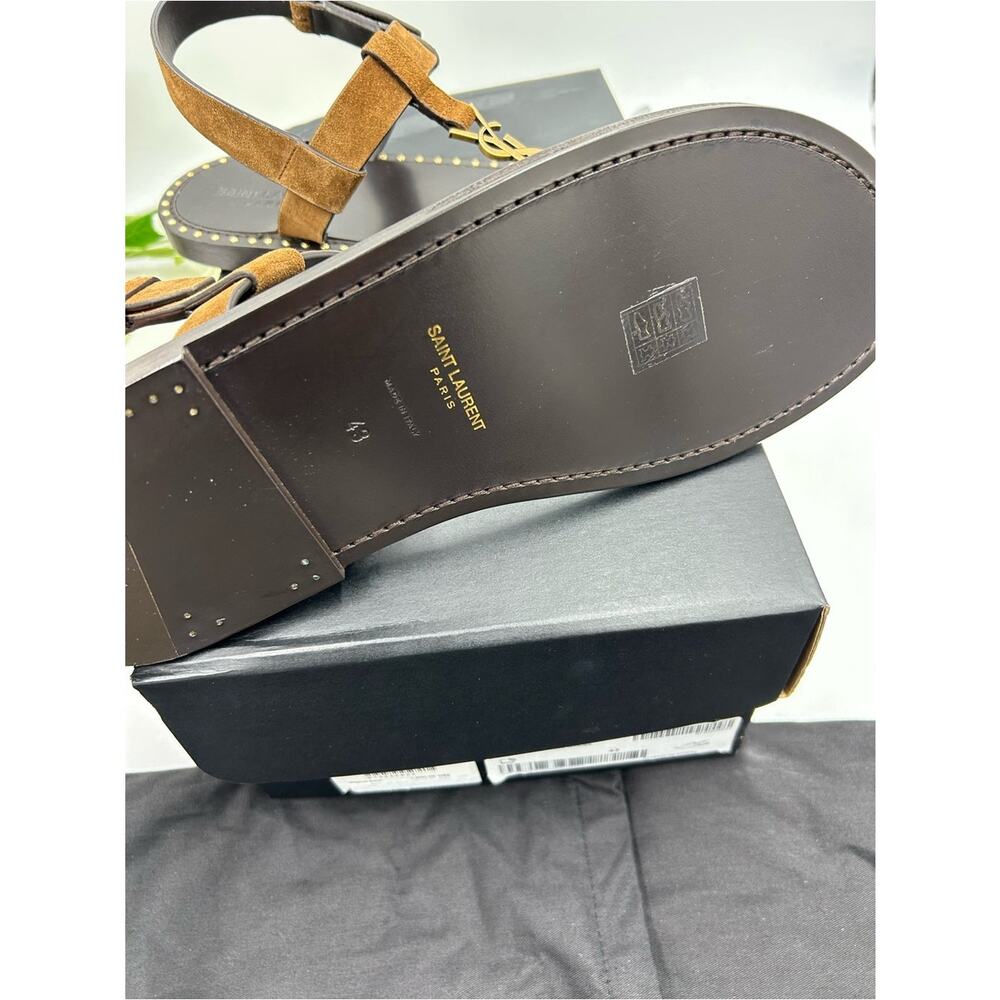 Men's Saint Laurent CASSANDRE YSL logo sandals size 43 made in Italy - Picture 3 of 10